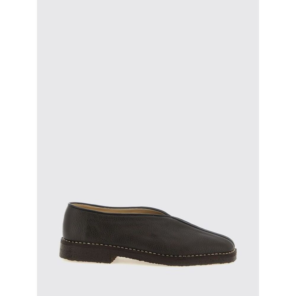 Lemaire Men Lemaire Grained Lambskin Loafers With Round Toe And Rubber Sole